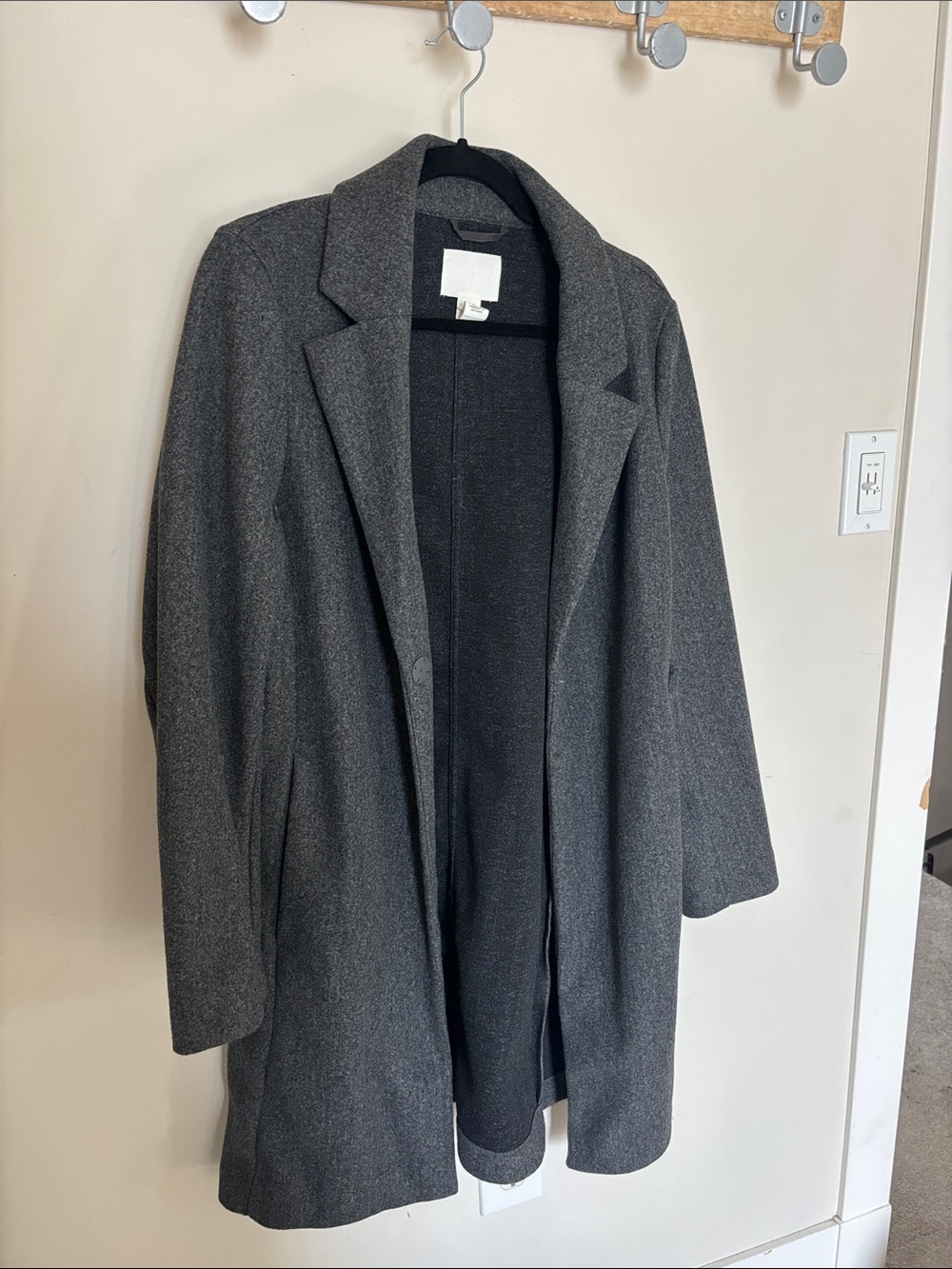 H&M Dark Gray Wool-Blend Trench Coat